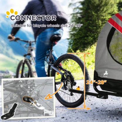 Aosom 2 - in - 1 Pet Bike Trailer Small Dogs, Road - Visibility Stroller, Weather - Strong Bike Wagon Trailer Sidecar Attachment, Red