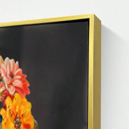 Abstract Art Wall Decor: Stylish Cheetah in Leopard Print Suit with and Hat Featuring Flower - Unique Modern Canvas Painting Living Room, Bedroom, Office decorative picture