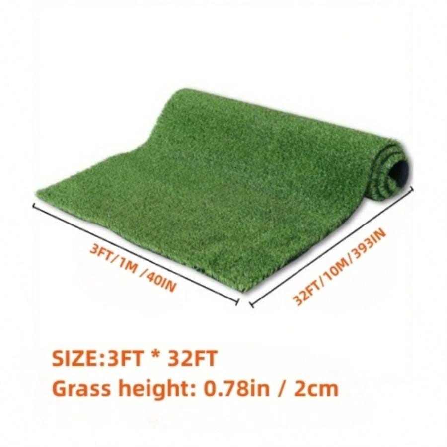 3FT *32FT Artificial turf, professional dog large turf outdoor carpet terrace pet lawn, artificial carpet with drainage holesGrass height 0.78 inches/2cm