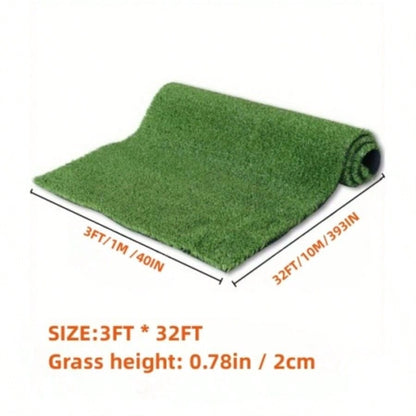 3FT *32FT Artificial turf, professional dog large turf outdoor carpet terrace pet lawn, artificial carpet with drainage holesGrass height 0.78 inches/2cm