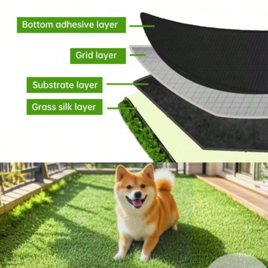 3FT *32FT Artificial turf, professional dog large turf outdoor carpet terrace pet lawn, artificial carpet with drainage holesGrass height 0.78 inches/2cm
