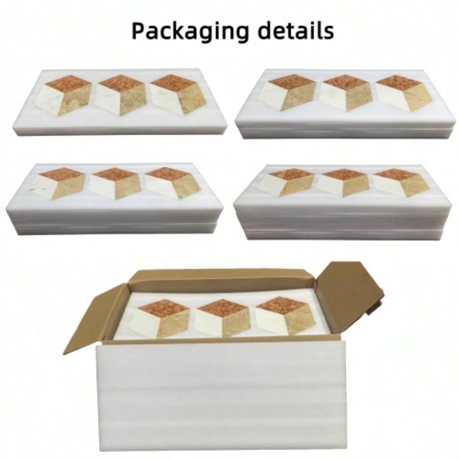 Hexagon - jet marble, White Gold Red 3 color, natural marble, floor and wall, polished marble tile, natural stone, genuine marble, real marble, 1 box 12 pcs