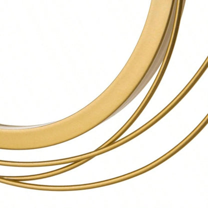 HOMCOM Metal Wall Art Modern Mirror Decor Home Hanging Wall Sculptures Living Room Bedroom Dining Room, Gold