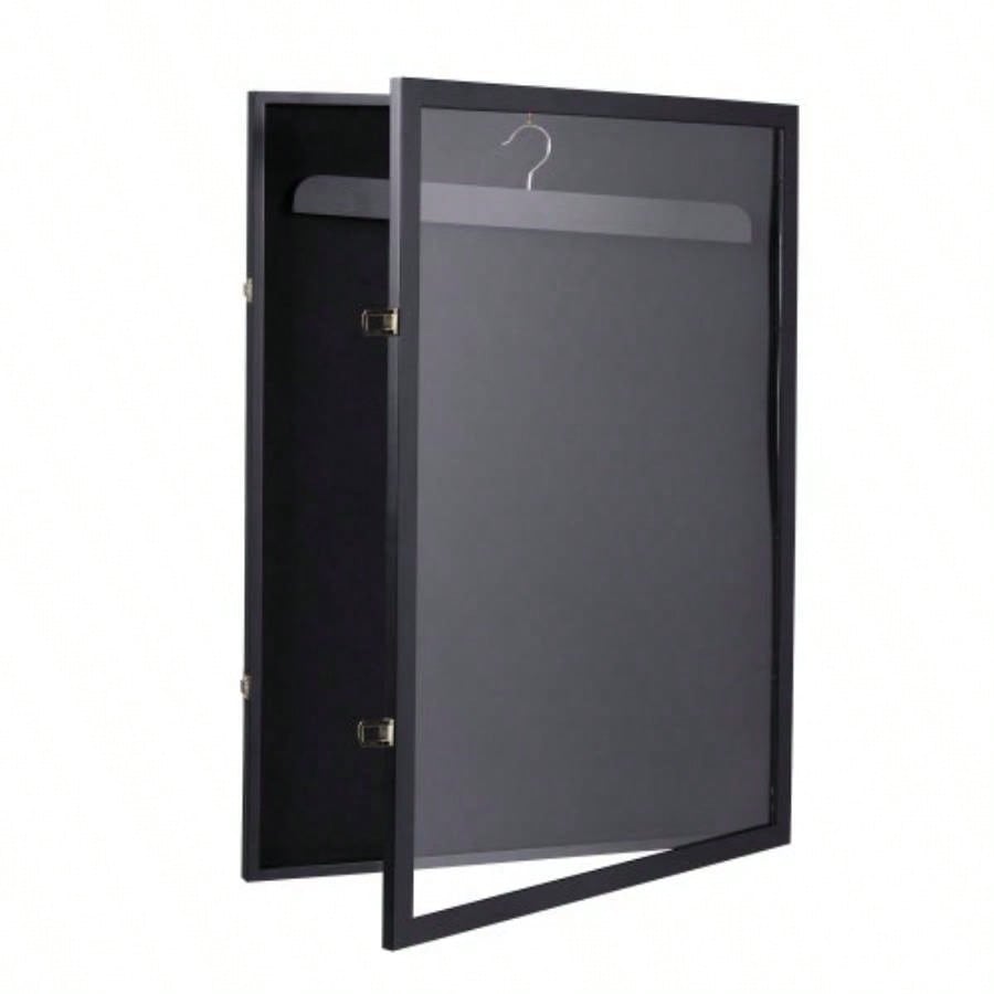 Jersey Frame Display with Lengthened Hanger Baseball Basketball Hockey Sport Shirt and Uniform, Black