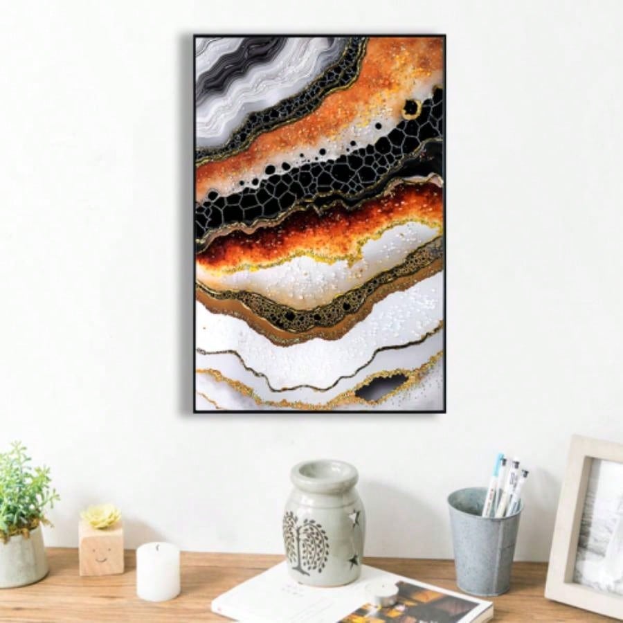 Luxury and Pearl Hand - Painted Oil Painting Wall Art - Contemporary Hallway and Entrance Decor Modern Homes, Premium Canvas Wall Mural Corridors decorative picture