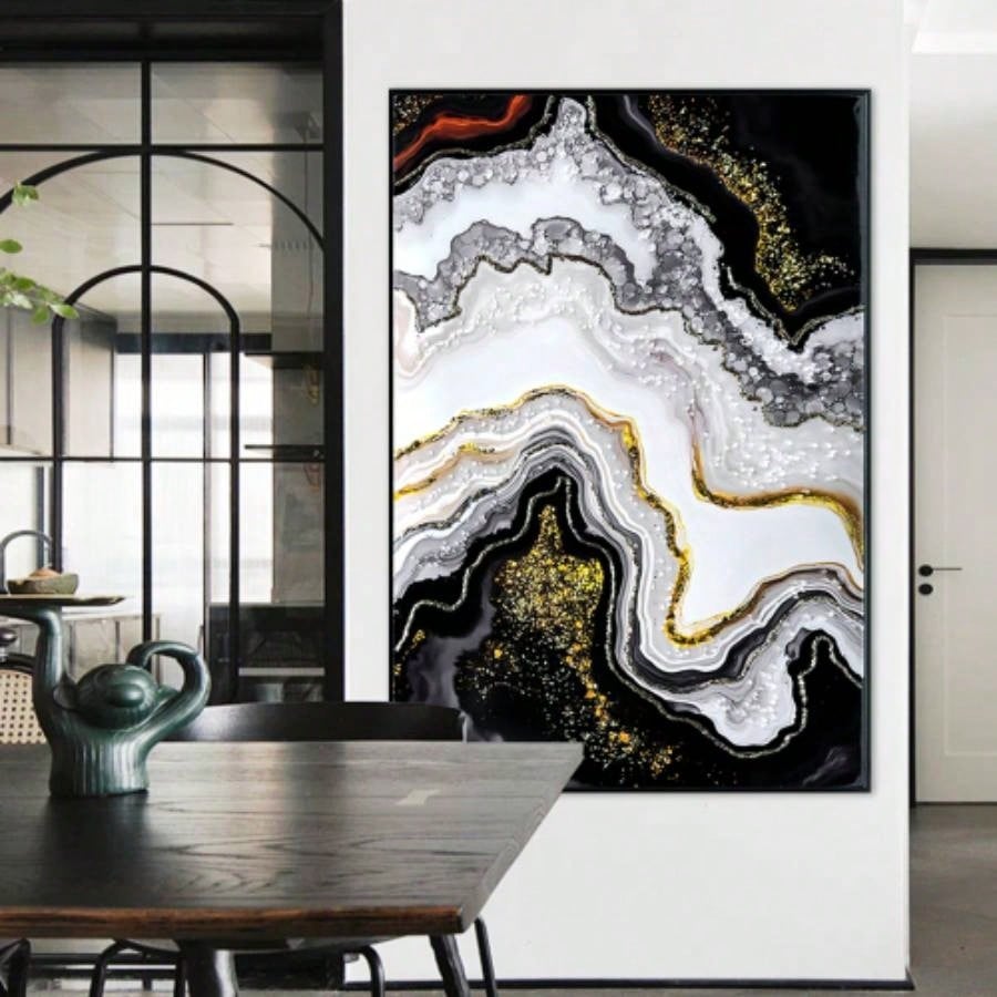 Luxury Pearl Oil Painting Wall Art Contemporary Hallway Decor Premium Canvas Mural Modern Home Entrance and Corridor decorative picture painting