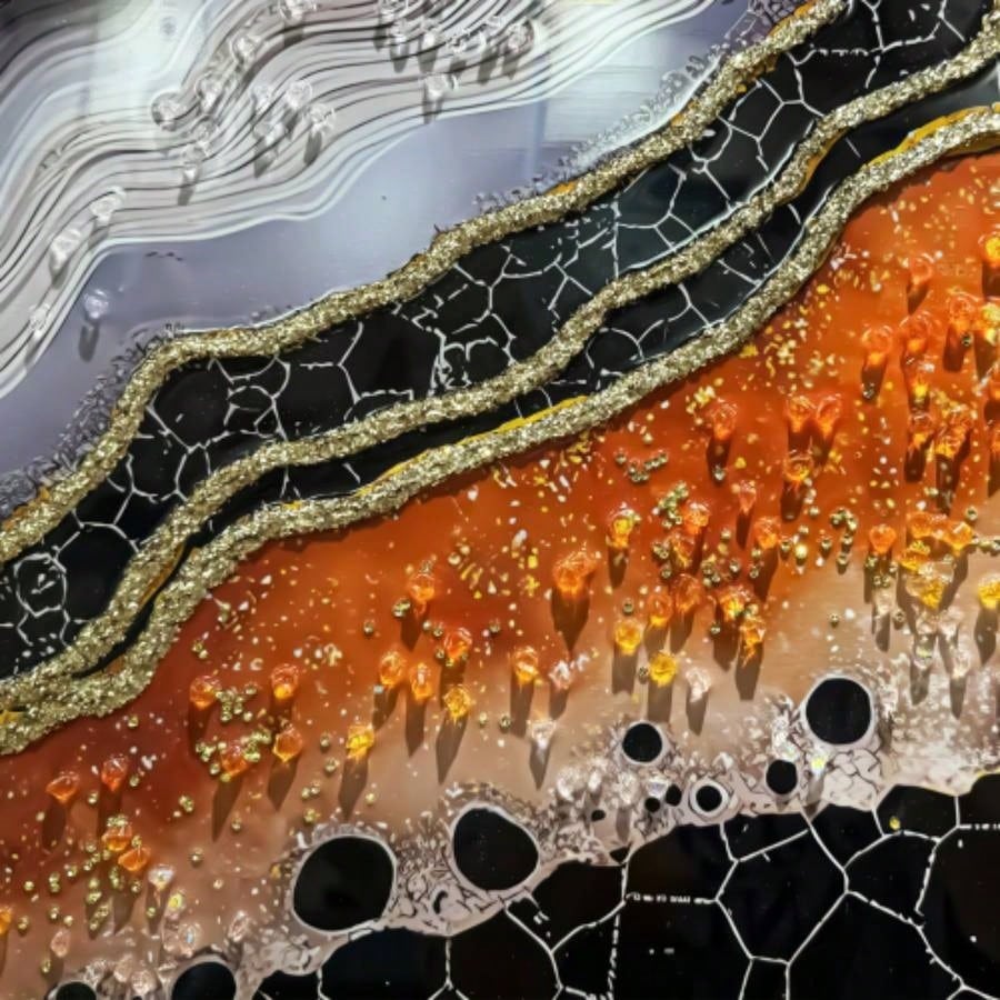 Luxury and Pearl Hand - Painted Oil Painting Wall Art - Contemporary Hallway and Entrance Decor Modern Homes, Premium Canvas Wall Mural Corridors decorative picture