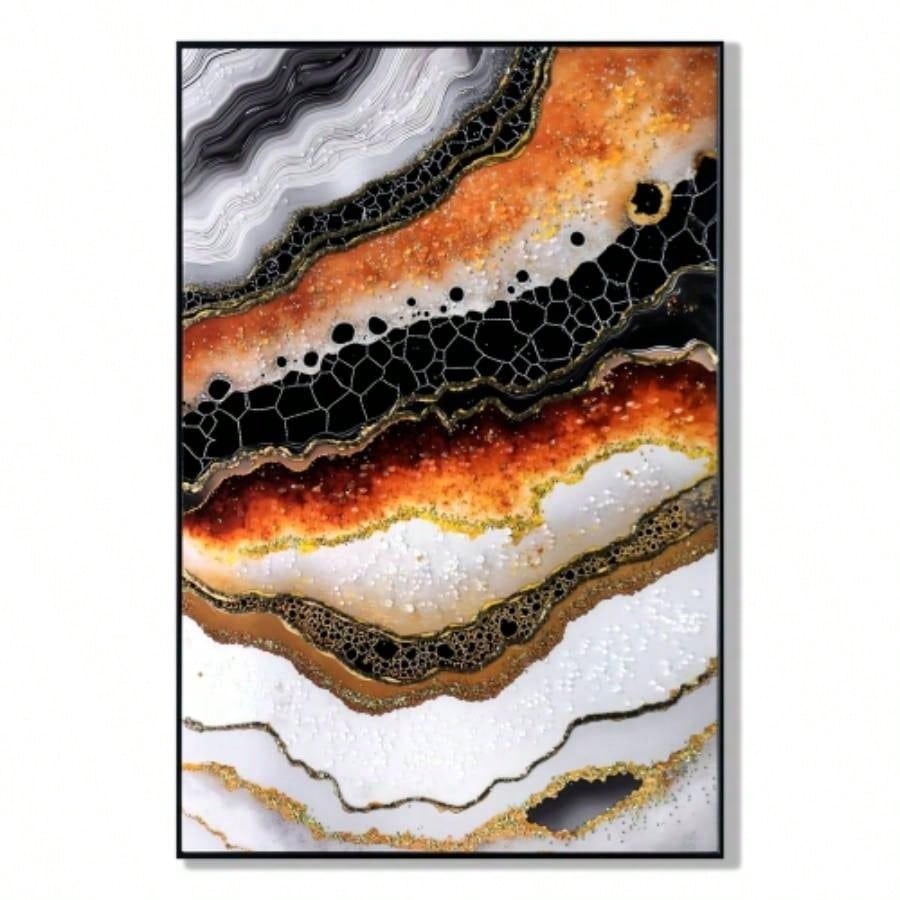 Luxury and Pearl Hand - Painted Oil Painting Wall Art - Contemporary Hallway and Entrance Decor Modern Homes, Premium Canvas Wall Mural Corridors decorative picture