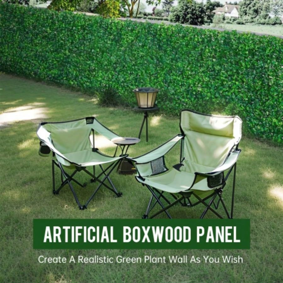 24Pcs 24in*16in Artificial Boxwood Topiary Hedge Plant Grass Backdrop Fence Privacy Screen Grass Wall Decoration Balcony Garden Fence