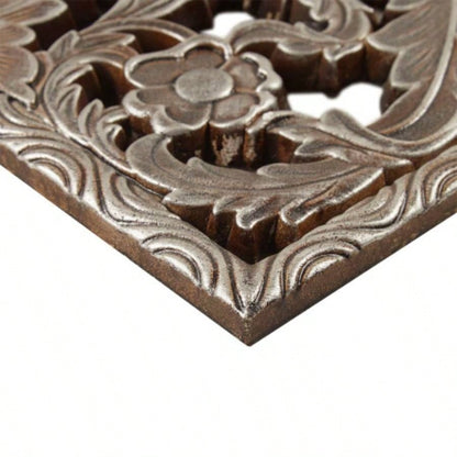Distressed Carved Wood 2 - piece Wall Decor Set