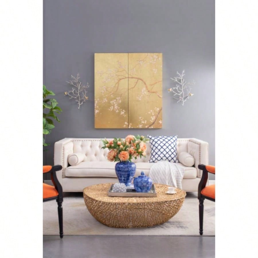 17x5.5x22 Metal Branch Wall Sculptures with Bird Accents, Set of 2