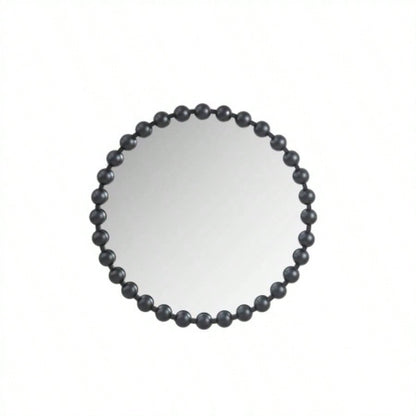 Beaded Round Wall Mirror 27D