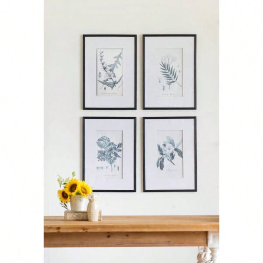 Set of 4 Botanical Wall Art Prints, Home Decor Living Room, Dining Room, Bedroom, Hallway, 20x 28