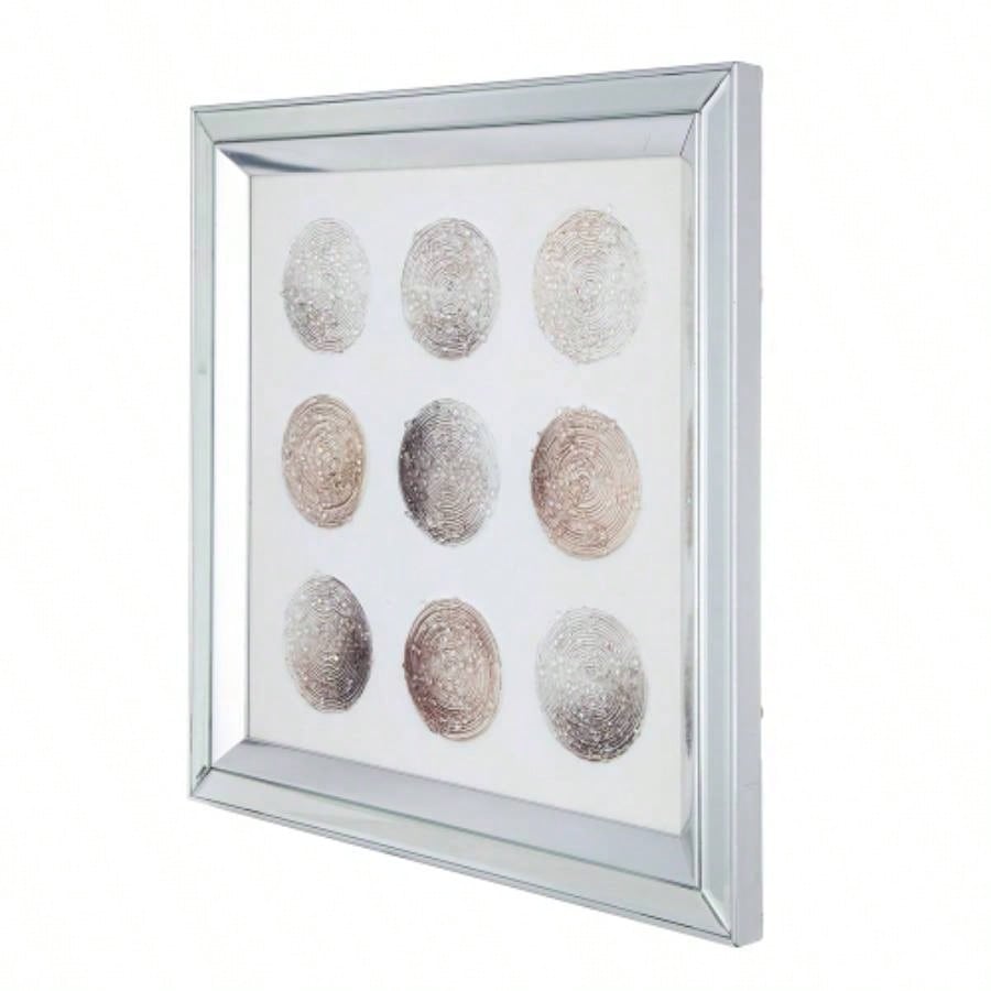 19.7x19. Ares Mirror Framed Wall Art on Mellow Golden Tint Background