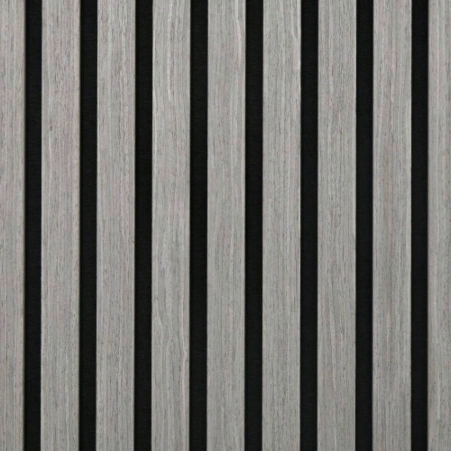HOMCOM 4 Pack 3D Faux Wood Wall Panels, 24x 24 Sound Absorbing Acoustic Panels, Wood Slat Wall Panels Interior Wall Decor, Ceiling, Gray