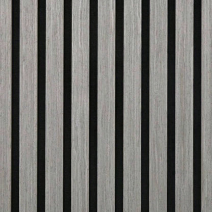 HOMCOM 4 Pack 3D Faux Wood Wall Panels, 24x 24 Sound Absorbing Acoustic Panels, Wood Slat Wall Panels Interior Wall Decor, Ceiling, Gray
