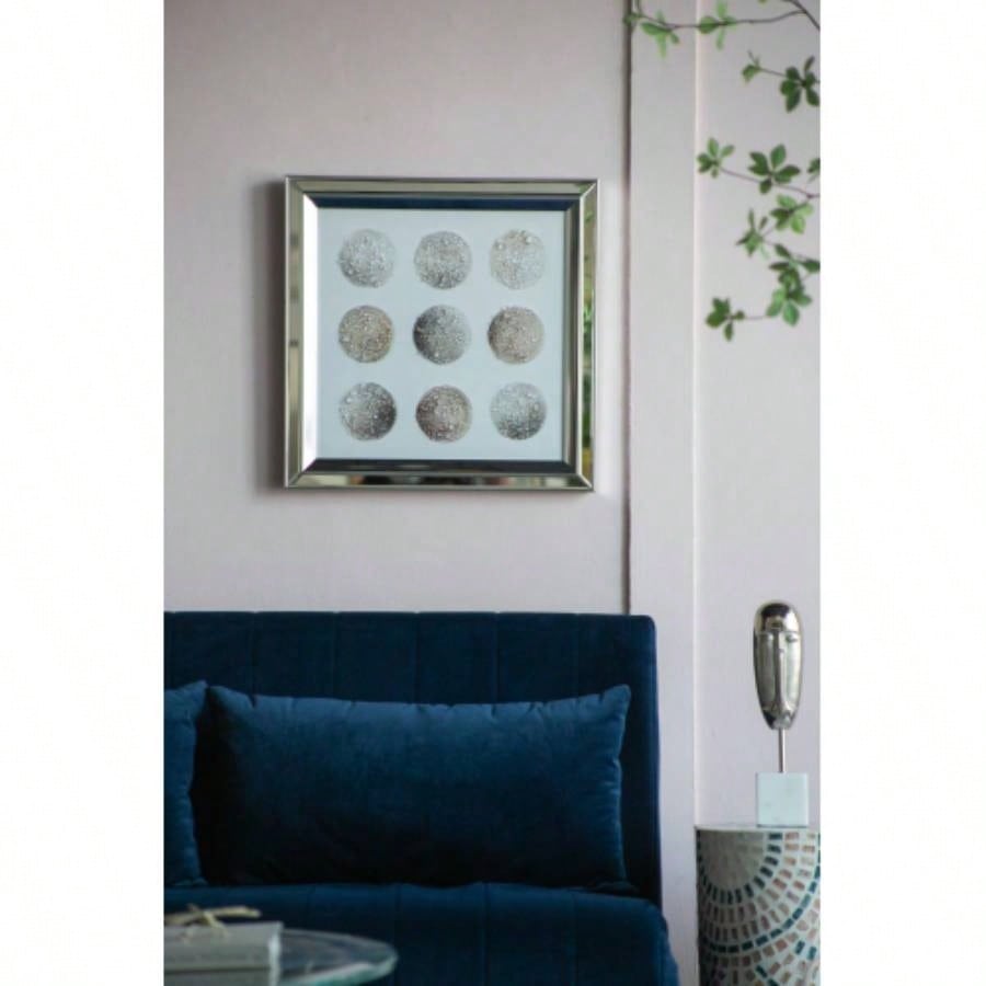 19.7x19. Ares Mirror Framed Wall Art on Mellow Golden Tint Background