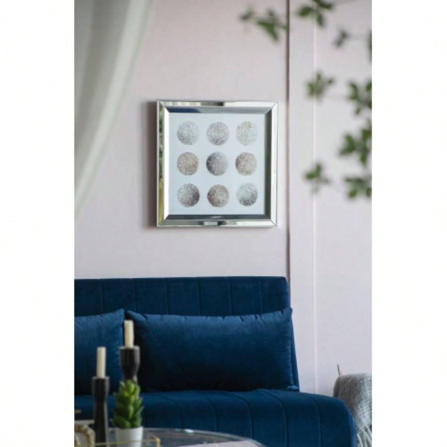 19.7x19. Ares Mirror Framed Wall Art on Mellow Golden Tint Background