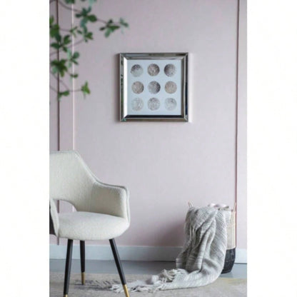 19.7x19. Ares Mirror Framed Wall Art on Mellow Golden Tint Background
