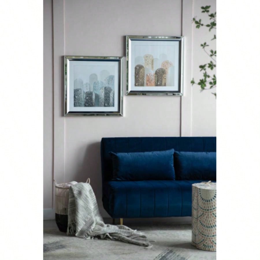 19.7x19. Ares Mirror Framed Wall Art on Mellow Golden Tint Background