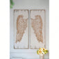Set of 2 Wing Wall Panels with Distressed White, Rectangle Hanging Wall Art, 42x 15.5