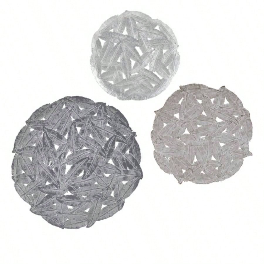 Textured 3 - piece Metal Disc Wall Decor Set