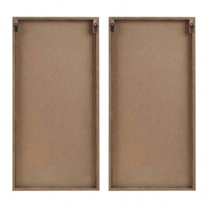 Two - tone 2 - piece Wood Panel Wall Decor Set