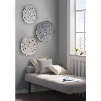 Textured 3 - piece Metal Disc Wall Decor Set