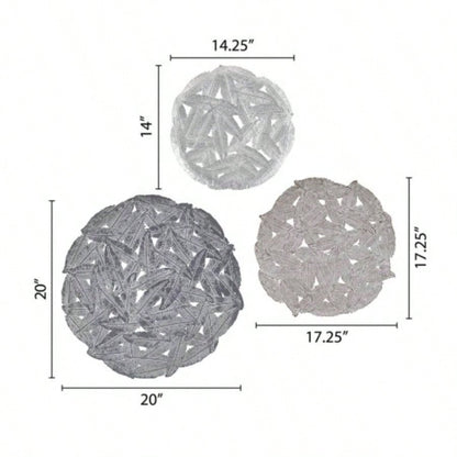 Textured 3 - piece Metal Disc Wall Decor Set
