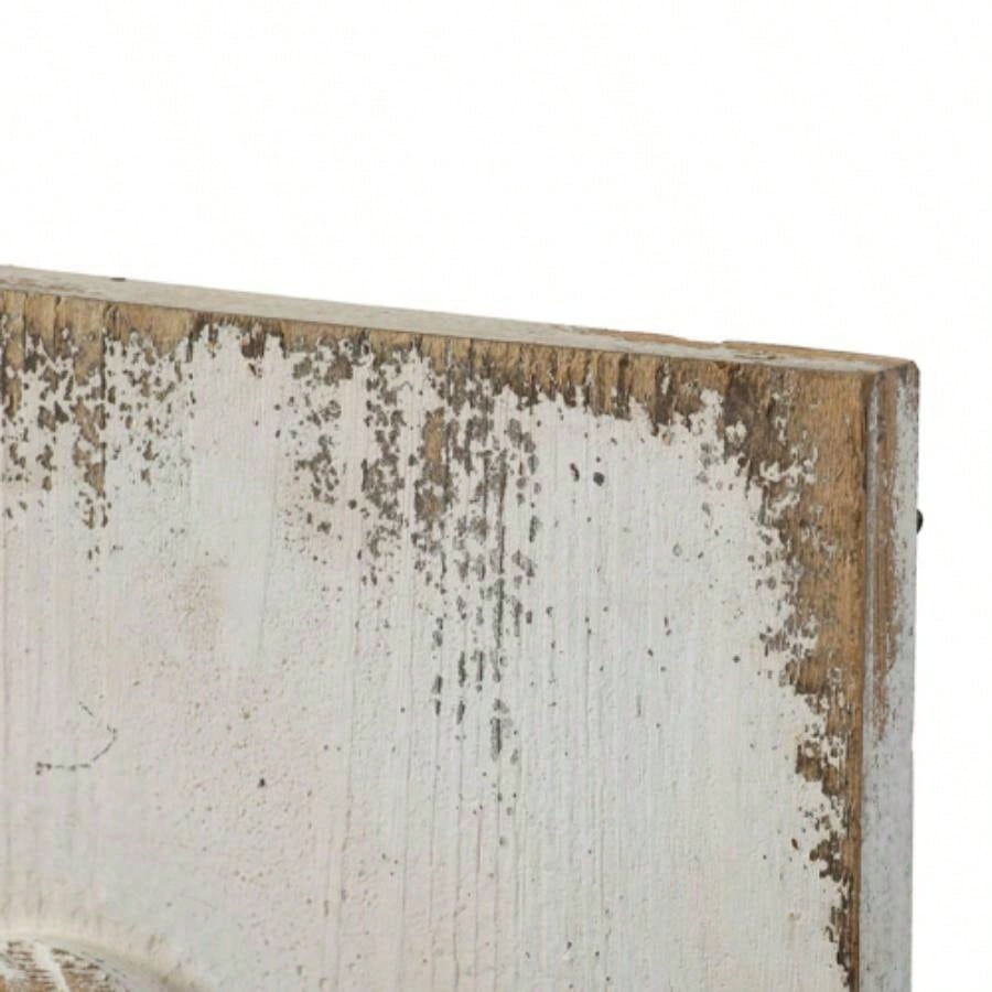 Set of 2 Wing Wall Panels with Distressed White, Rectangle Hanging Wall Art, 42x 15.5