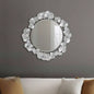 Gold Gingko Leaf Round Wall Mirror 30.5