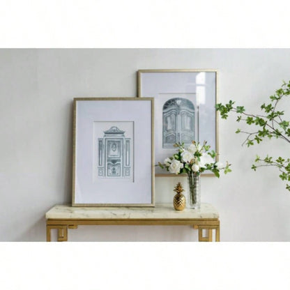 Set of 2 Pencil Architectual Wall Art, Wall Decor Accent, 24x 32
