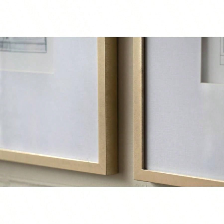 Set of 2 Pencil Architectual Wall Art, Wall Decor Accent, 24x 32
