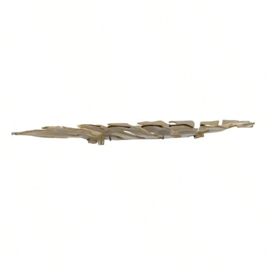 24.8x17.3x2 Gold Monstera Leaf Wall Dcor