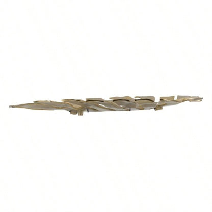 24.8x17.3x2 Gold Monstera Leaf Wall Dcor