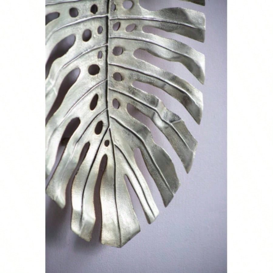24.8x17.3x2 Gold Monstera Leaf Wall Dcor