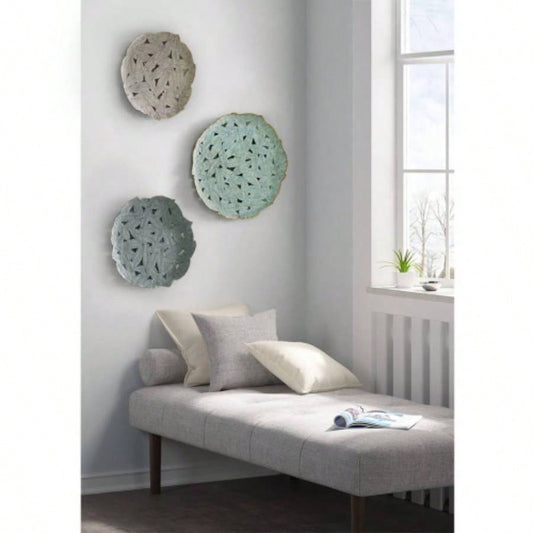 Textured 3 - piece Metal Disc Wall Decor Set