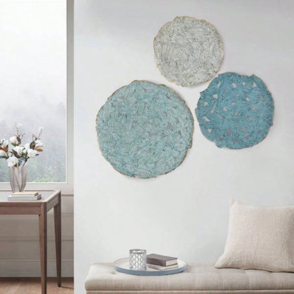 Textured 3 - piece Metal Disc Wall Decor Set