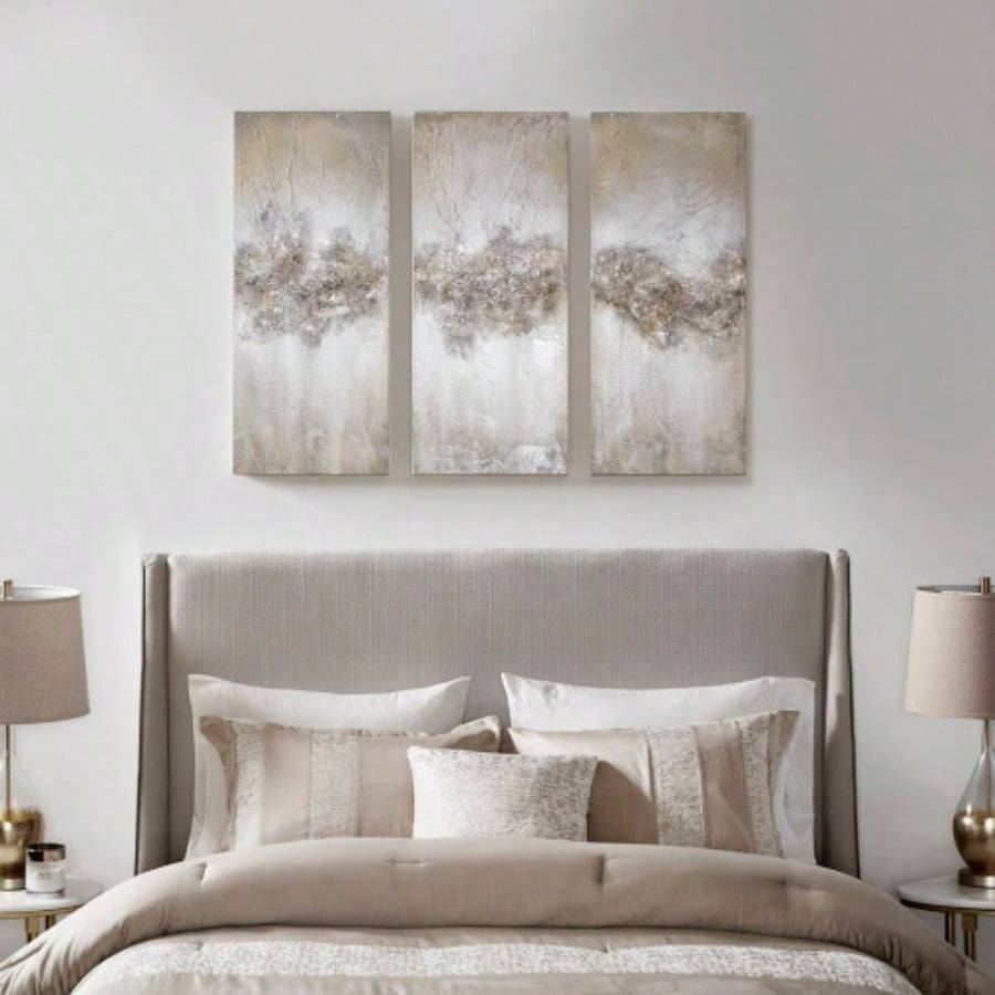 Heavily Embellished 3 - piece Canvas Wall Art Set