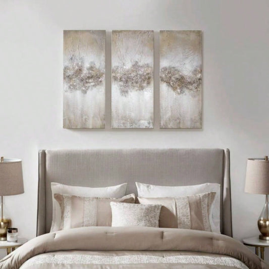 Heavily Embellished 3 - piece Canvas Wall Art Set