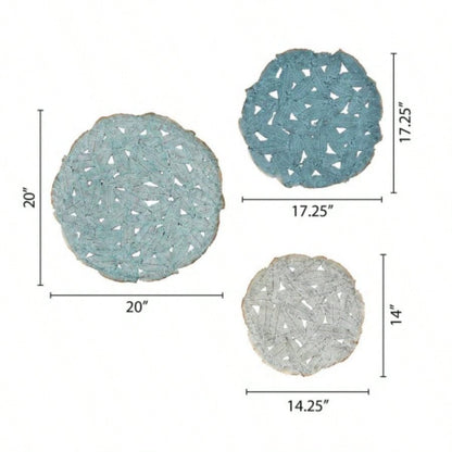 Textured 3 - piece Metal Disc Wall Decor Set