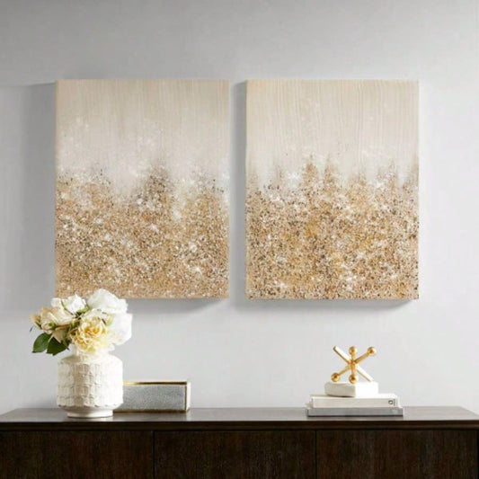 Heavily Embellished 2 - piece Canvas Wall Art Set