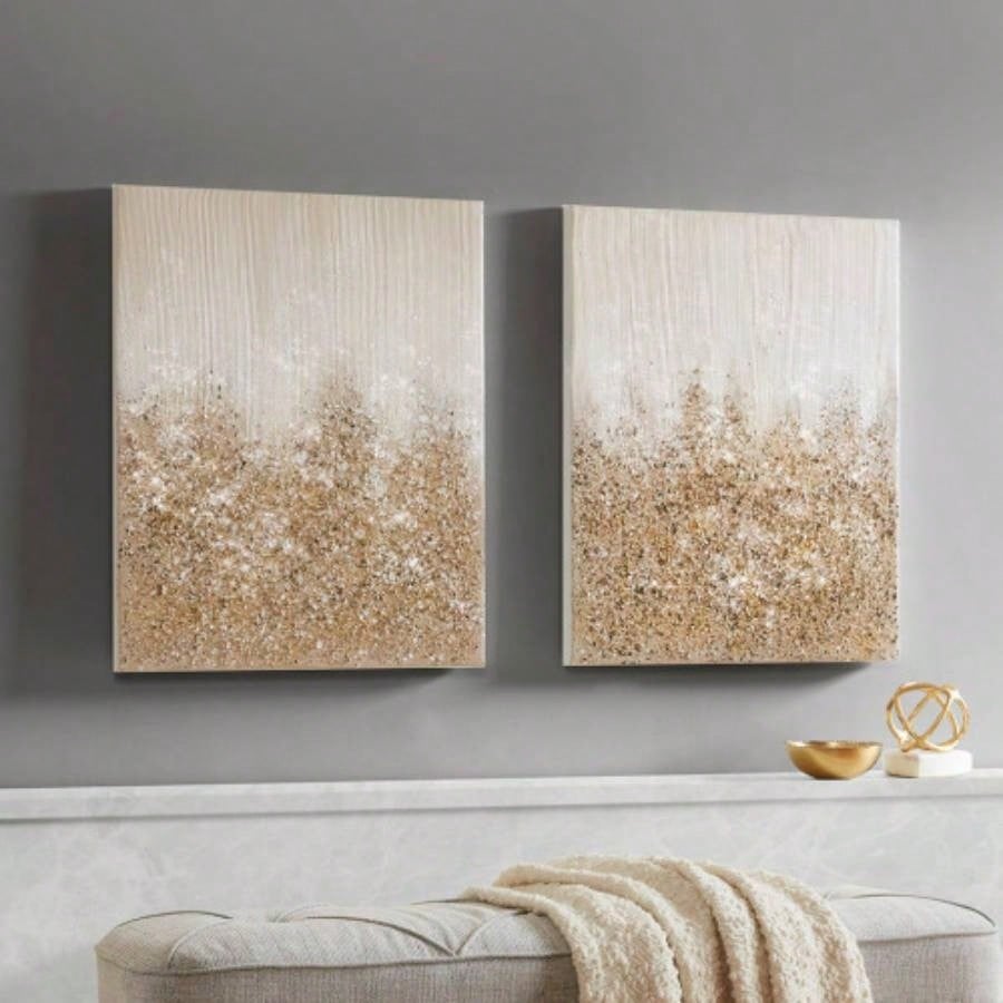 Heavily Embellished 2 - piece Canvas Wall Art Set
