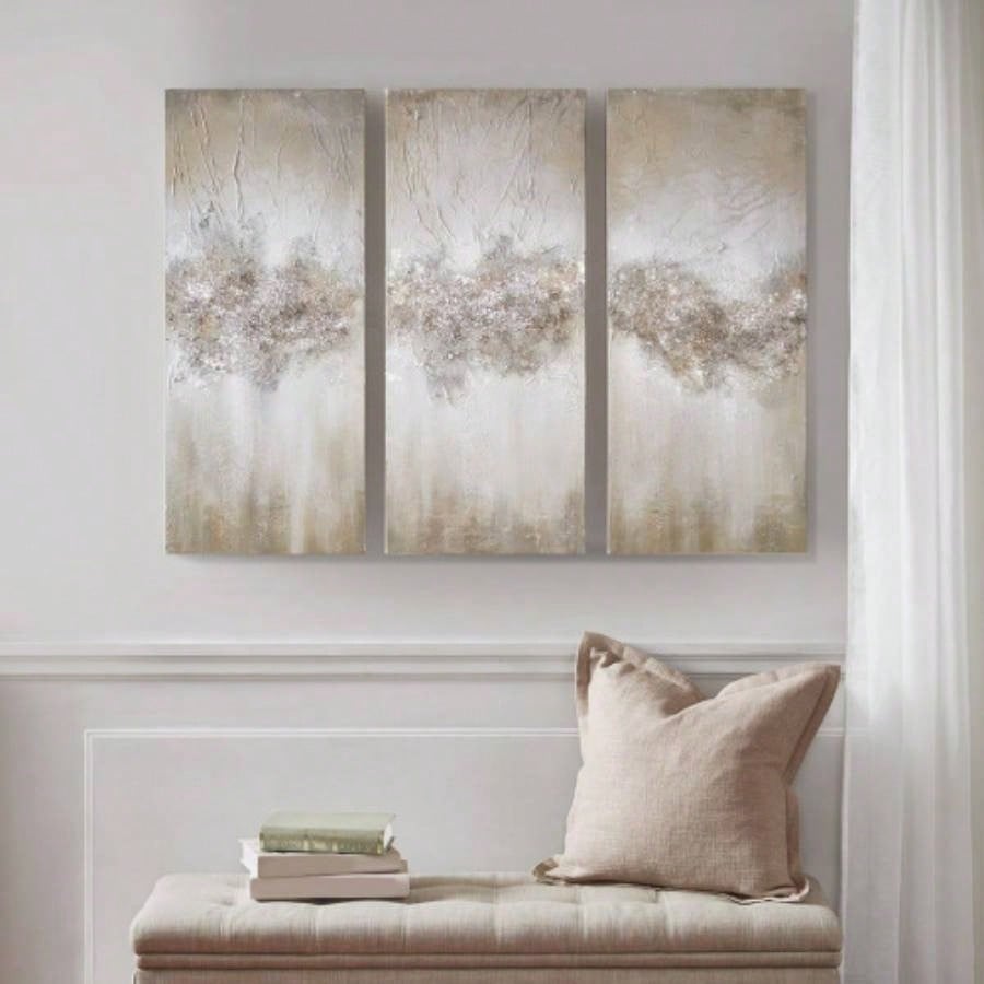 Heavily Embellished 3 - piece Canvas Wall Art Set