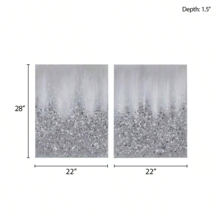 Heavily Embellished 2 - piece Canvas Wall Art Set