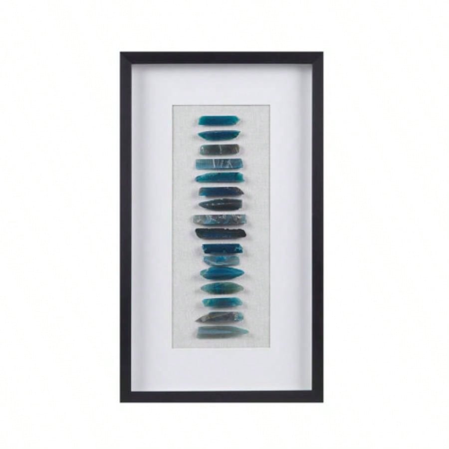 Framed Blue Agate Shadowbox Wall Decor Panel