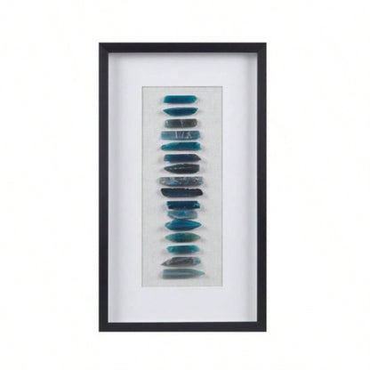 Framed Blue Agate Shadowbox Wall Decor Panel