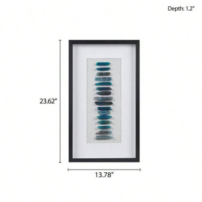 Framed Blue Agate Shadowbox Wall Decor Panel