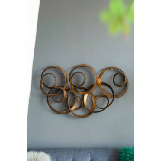 38.5x22x4.2 Seretha Gold Leaf Wall Dcor