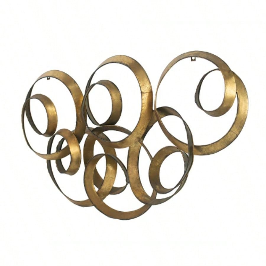 38.5x22x4.2 Seretha Gold Leaf Wall Dcor